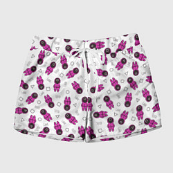 Шорты женские Персонажи корейского сериала игра в кальмара, цвет: 3D-принт