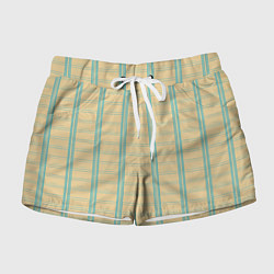 Женские шорты Color beige cage light blue stripes