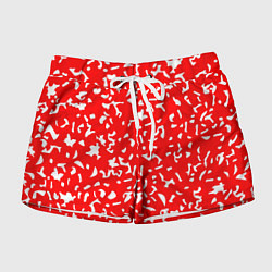 Шорты женские Красный яркий камуфляж, цвет: 3D-принт
