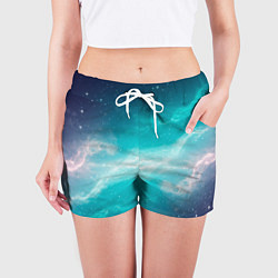 Шорты женские Галактическое сияние небес, цвет: 3D-принт — фото 2