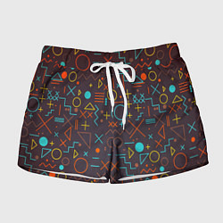 Шорты женские Different shapes of geometry, цвет: 3D-принт