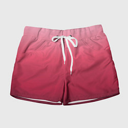 Шорты женские Градиент гранатовый, цвет: 3D-принт