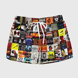 Шорты женские Metallica - обложки альбомов и песен, цвет: 3D-принт