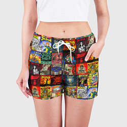 Шорты женские Элизиум - обложки альбомов и песен, цвет: 3D-принт — фото 2