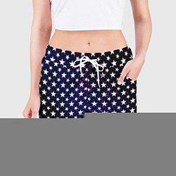 Шорты женские Паттерн со звёздами тёмно-синий, цвет: 3D-принт — фото 2