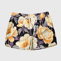 Женские шорты Крупные жёлтые цветы