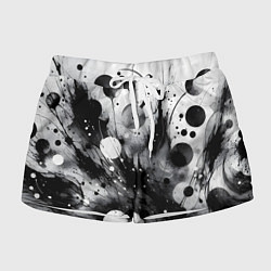 Женские шорты Абстрактная чёрно-белая композиция