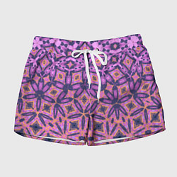 Женские шорты Фиолетовая геометрическая метаморфоза