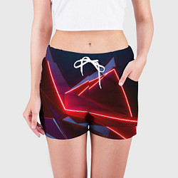 Шорты женские Neon laser red, цвет: 3D-принт — фото 2
