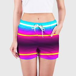 Шорты женские Color neon, цвет: 3D-принт — фото 2