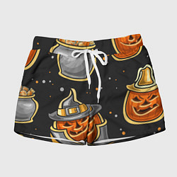 Шорты женские День хэллоуин, цвет: 3D-принт