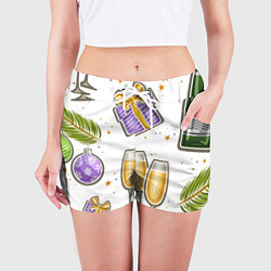 Шорты женские Новогодний вайб, цвет: 3D-принт — фото 2