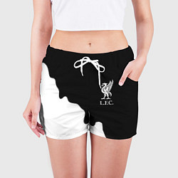 Шорты женские Ливерпуль краски разводы, цвет: 3D-принт — фото 2