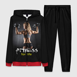 Женский 3D-костюм Fitness for life, цвет: 3D-красный