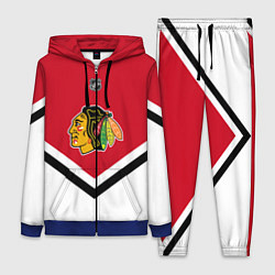 Женский 3D-костюм NHL: Chicago Blackhawks, цвет: 3D-синий