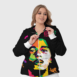 Женский 3D-костюм Боб Марли: фан-арт, цвет: 3D-белый — фото 2