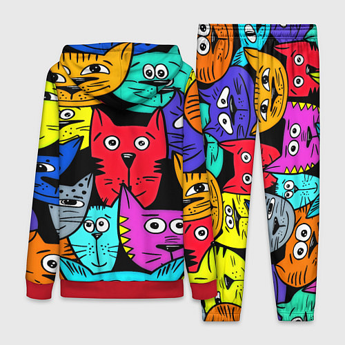 Женский костюм Кошачьи мордочки / 3D-Красный – фото 2