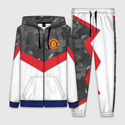 Женский 3D-костюм Man United FC: Grey Polygons, цвет: 3D-синий