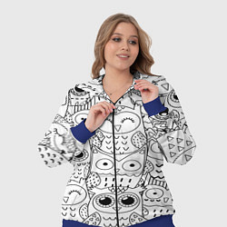 Женский 3D-костюм Совушки: узор, цвет: 3D-синий — фото 2