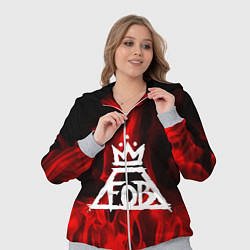 Женский 3D-костюм Fall Out Boy: Red Flame, цвет: 3D-меланж — фото 2