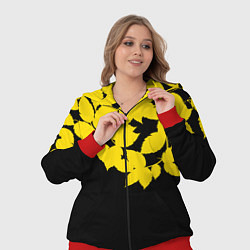 Женский 3D-костюм Желтые Листья - Минимализм, цвет: 3D-красный — фото 2