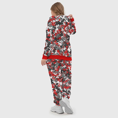 Женский костюм Камуфляж с буквами F C S M / 3D-Красный – фото 5