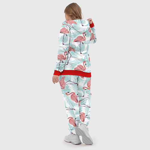 Женский костюм Узор фламинго и тропических растений / 3D-Красный – фото 5