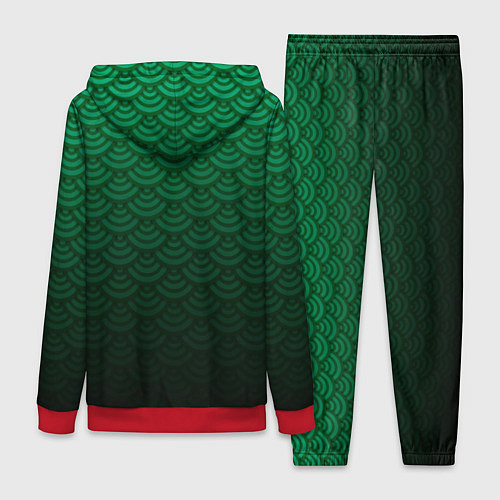 Женский костюм Узор зеленая чешуя дракон / 3D-Красный – фото 2