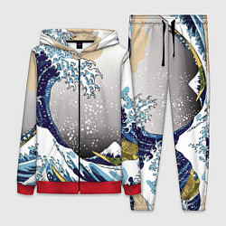 Женский 3D-костюм The great wave off kanagawa, цвет: 3D-красный