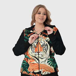 Женский 3D-костюм Огненный Тигр в Цветах, цвет: 3D-черный — фото 2