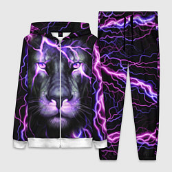 Женский 3D-костюм НЕОНОВЫЙ ЛЕВ NEON LION, цвет: 3D-белый