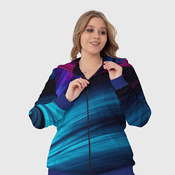Женский 3D-костюм НЕОНОВЫЙ ПОЛОСЫ, цвет: 3D-синий — фото 2