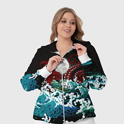 Женский 3D-костюм Корабль на Волнах Кракен, цвет: 3D-белый — фото 2