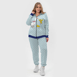 Женский 3D-костюм Утка и утята, цвет: 3D-синий — фото 2