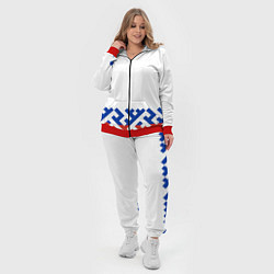 Женский 3D-костюм Русский орнамент в цветах флага, цвет: 3D-красный — фото 2