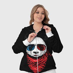 Женский 3D-костюм Панда Хипстер в Очках, цвет: 3D-белый — фото 2