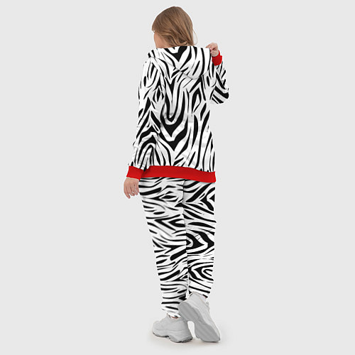 Женский костюм Черно-белая зебра / 3D-Красный – фото 5