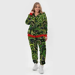 Женский 3D-костюм Ярко зеленые славянские узоры, цвет: 3D-красный — фото 2