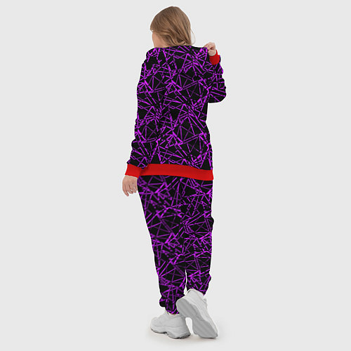 Женский костюм Фиолетово-черный абстрактный узор / 3D-Красный – фото 5