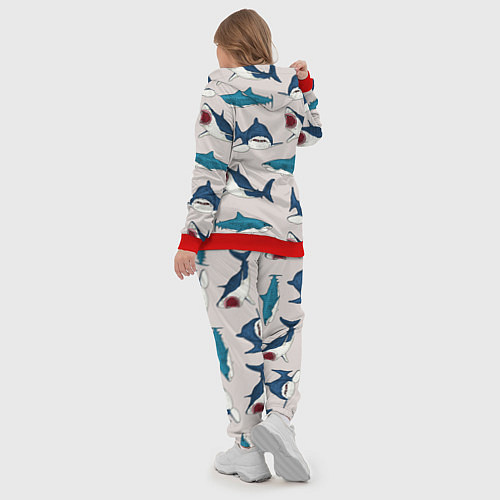 Женский костюм Кровожадные акулы паттерн / 3D-Красный – фото 5