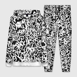 Женский 3D-костюм Graffiti white on black, цвет: 3D-белый