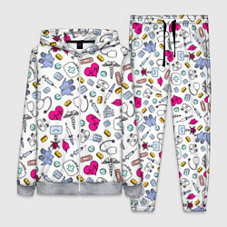 Женский 3D-костюм Медицинский паттерн, цвет: 3D-меланж