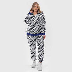 Женский 3D-костюм Черно-белый полосатый тигровый, цвет: 3D-синий — фото 2