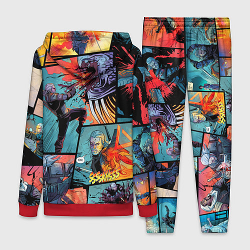 Женский костюм Ведьмак The Witcher комикс / 3D-Красный – фото 2