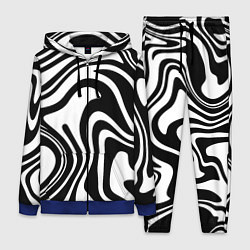 Женский 3D-костюм Черно-белые полосы Black and white stripes, цвет: 3D-синий