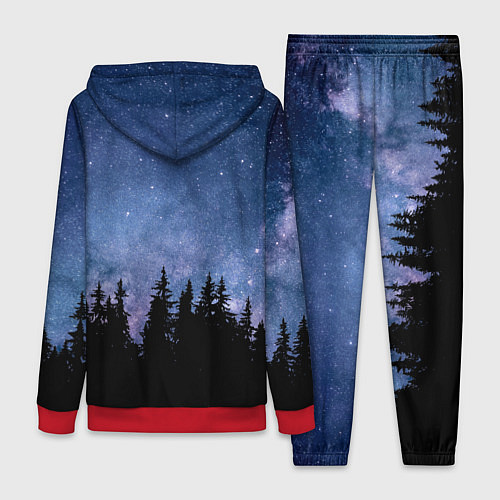 Женский костюм НОЧНОЙ ЛЕС И ЗВЕЗДЫ / 3D-Красный – фото 2