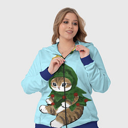 Женский 3D-костюм Кот-ёлочка, цвет: 3D-синий — фото 2