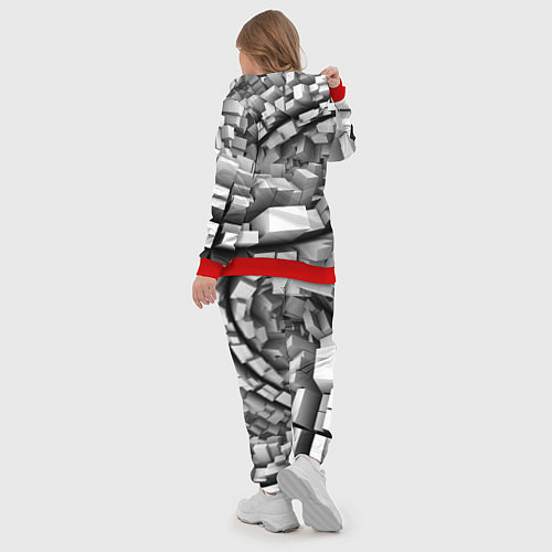 Женский костюм Геометрическая объёмная абстракция / 3D-Красный – фото 5