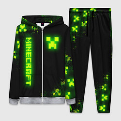 Женский 3D-костюм MINECRAFT NEON LOGO CREEPER, цвет: 3D-меланж