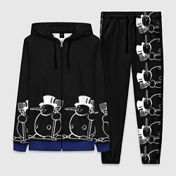 Женский 3D-костюм Снеговик на черном фоне, цвет: 3D-синий